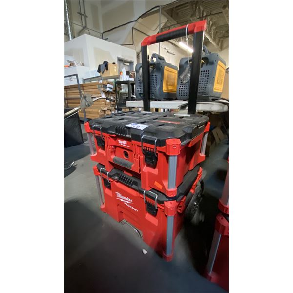 MILWAUKEE PACKOUT RED AND BLACK  2 LEVEL MODULAR TOOL BOX STORAGE SYSTEM