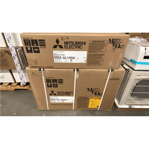 2 PC SET OF MITSUBISHI ELECTRIC MODEL MUZ-GL15NAH WALL-MOUNTED OUTDOOR HEAT PUMP UNIT