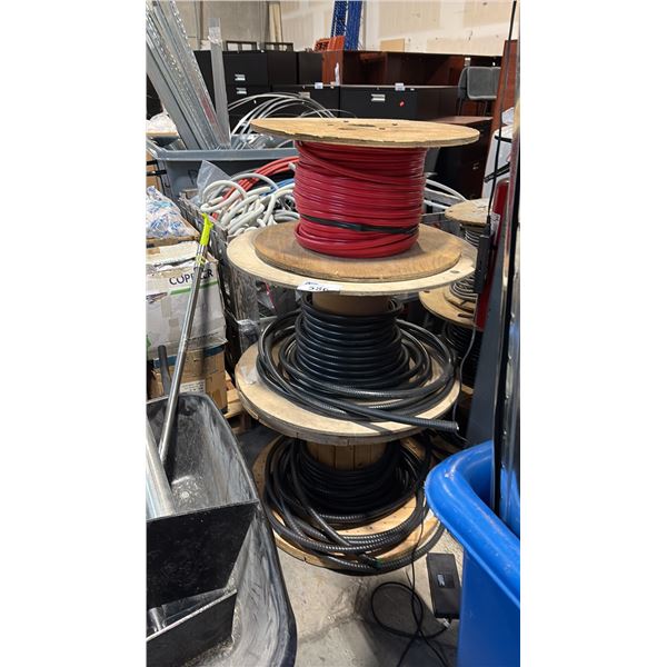 COMMERCIAL ELECTRICAL CABLE SPOOLS INCL ARMORED CONDUIT AND INSULATED WIRE 6-SPOOLS