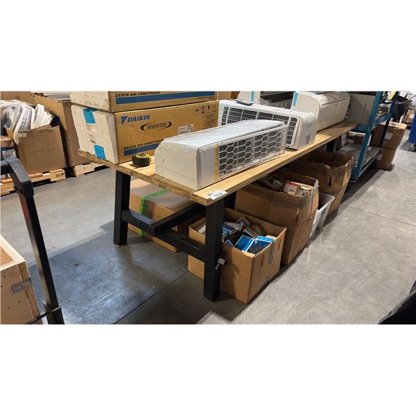 NATURAL WOOD GRAIN 40X92-INCH BUTCHER BLOCK TABLE