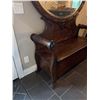 Image 2 : Ornate Carved Wood Hall Tree With Mirror Bench