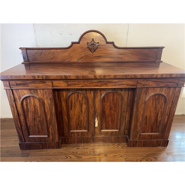Mahogany Sideboard With Carved Back Panel