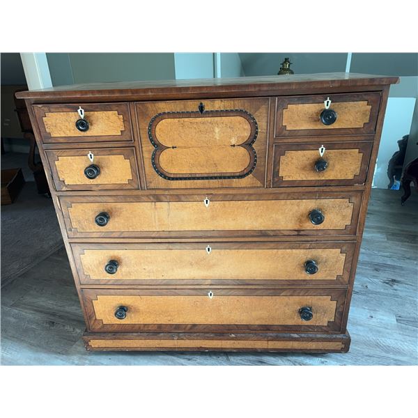 Victorian Inlaid Secretary Chest With Desk