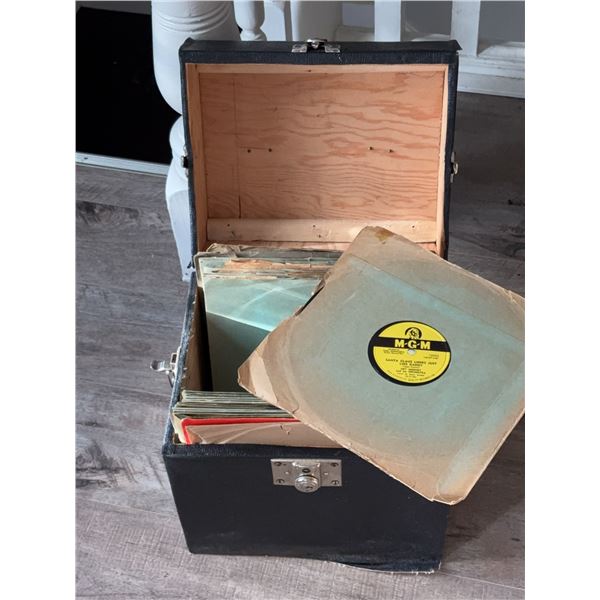 78 RPM Records In Carry Case