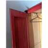 Image 6 : Red Painted Wooden Armoire With Carved Doors
