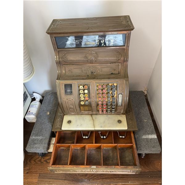 National Brass Cash Register with Marble Trim
