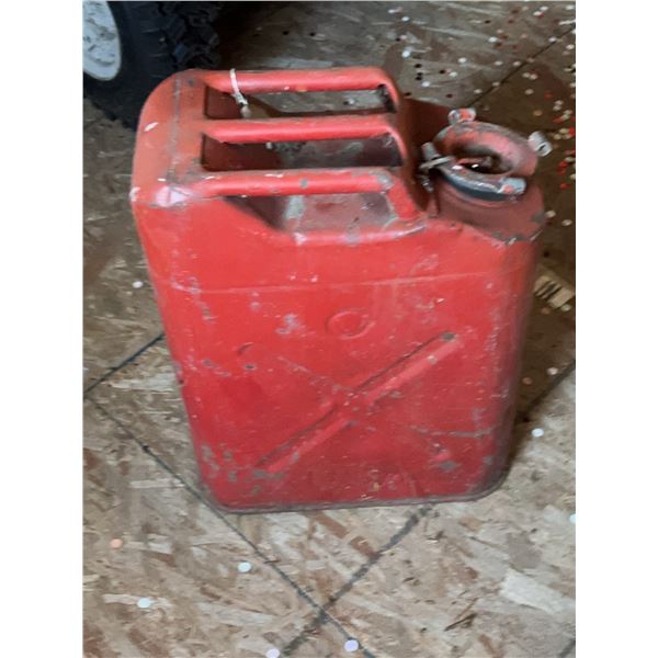 Red Metal Jerry Can Gasoline Fuel Container