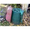 Image 1 : Old Metal Wheelbarrow and Plastic Compost Bin