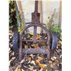 Image 2 : Antique Iron Two-Wheel Barrel Warehouse Cart