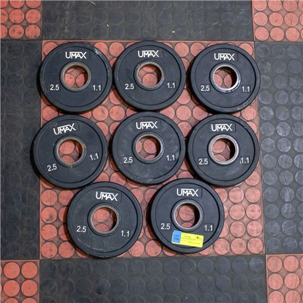 BAILIFF SEIZED: 8X UMAX RUBBER PLATES 2.5LBS EACH