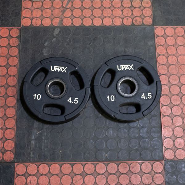 BAILIFF SEIZED: 2X UMAX RUBBER WEIGHT PLATES 10LB