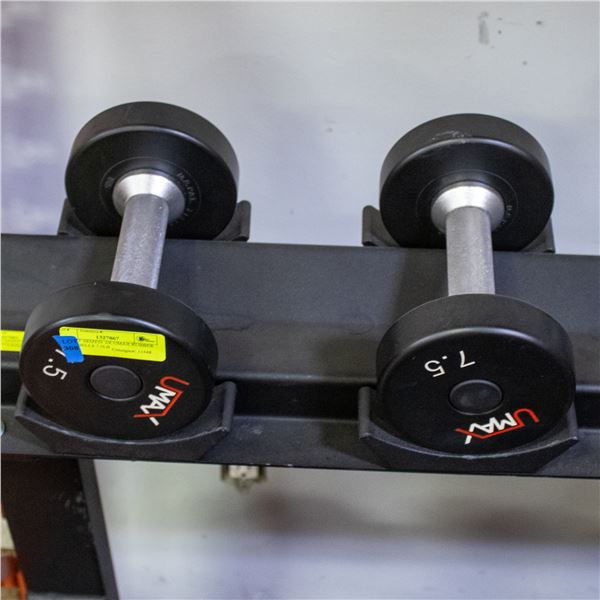 BAILIFF SEIZED: 2X UMAX RUBBER DUMBBELLS 7.5LB