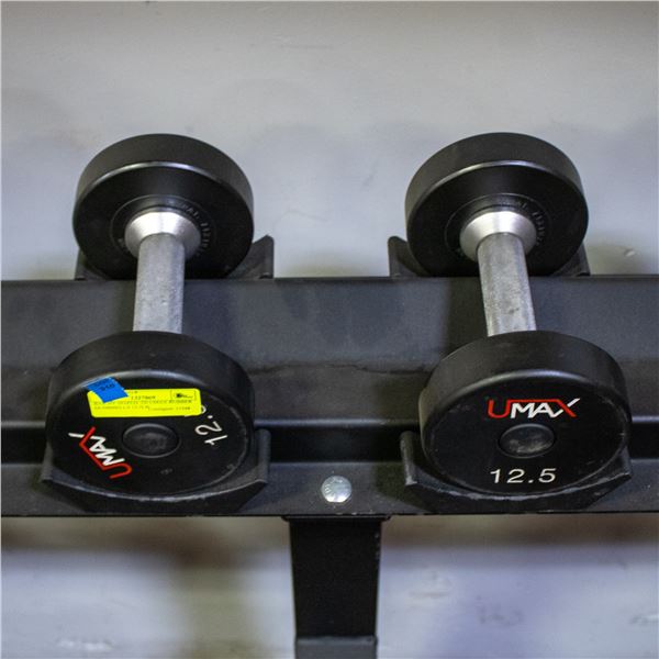 BAILIFF SEIZED: 2X UMAX RUBBER DUMBBELLS 12.5LB