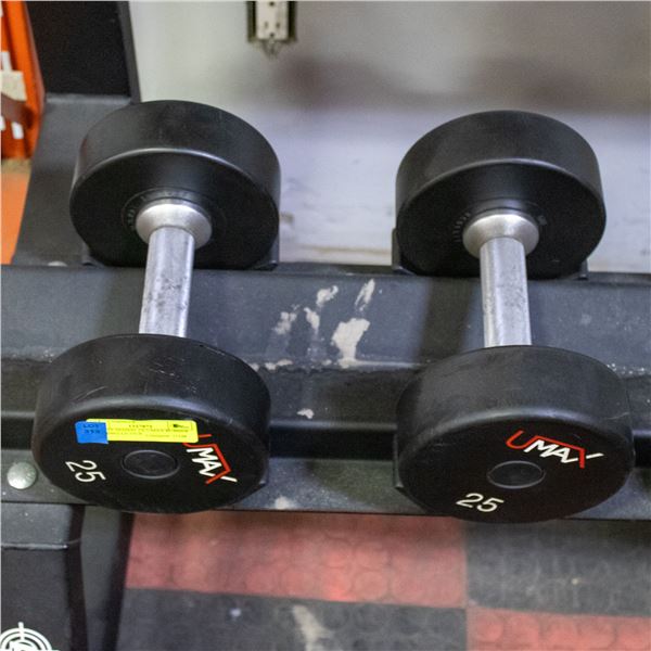 BAILIFF SEIZED: 2X UMAX RUBBER DUMBBELLS 25LB
