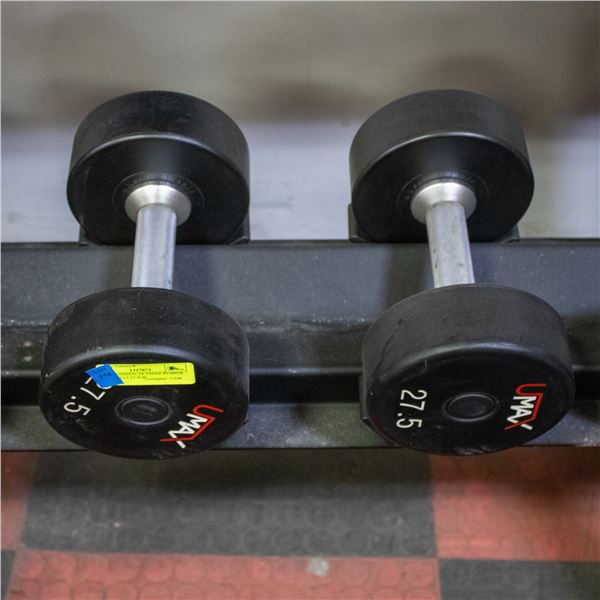 BAILIFF SEIZED: 2X UMAX RUBBER DUMBBELLS 27.5LB