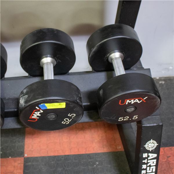 BAILIFF SEIZED: 2X UMAX RUBBER DUMBBELLS 52.5LB