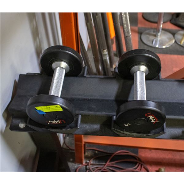 BAILIFF SEIZED: 2X UMAX RUBBER DUMBBELLS 5LB