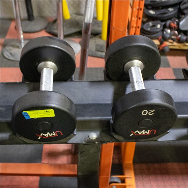 BAILIFF SEIZED: 2X UMAX RUBBER DUMBBELLS 20LB