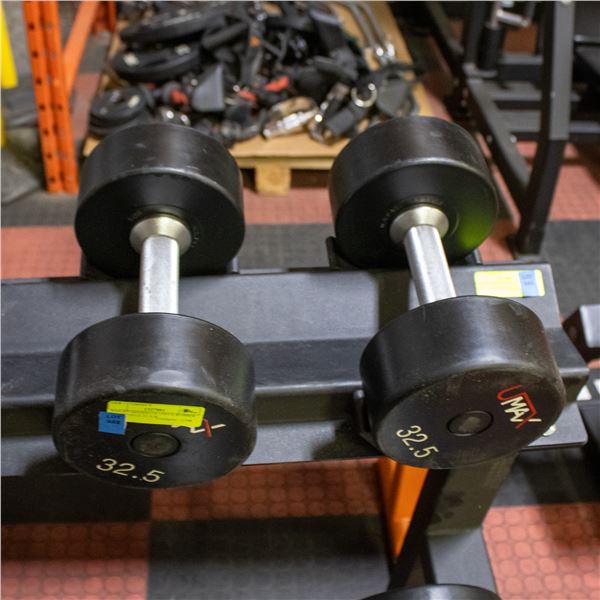 BAILIFF SEIZED: 2X UMAX RUBBER DUMBBELLS 32.5LB