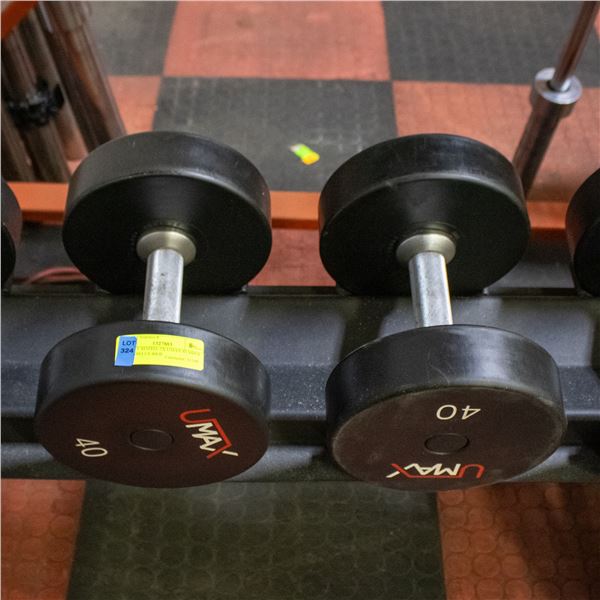 BAILIFF SEIZED: 2X UMAX RUBBER DUMBBELLS 40LB