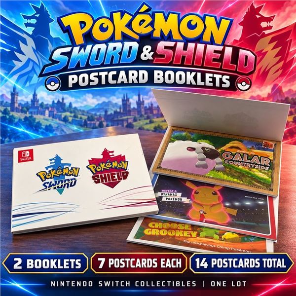 2 NEW POKEMON SWORD & SHIELD POSTCARD BOOKLETS