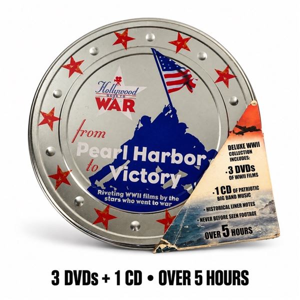 FROM PEARL HARBOR TO VICTORY WWII 3 DVD + CD TIN