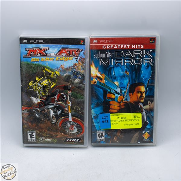 LOT OF 2 PSP GAMES MX VS ATV & DARK MIRROR