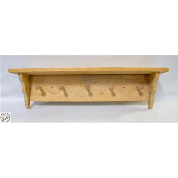 28" WOOD WALL PEG HANGER