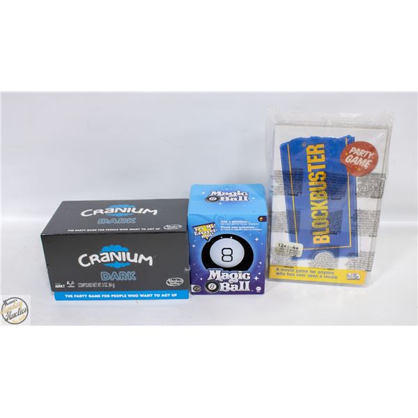 SEALED 3 GAMES CRANIUM DARK,