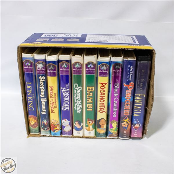 LOT OF 10 DISNEY MASTERPIECE VHS TAPES