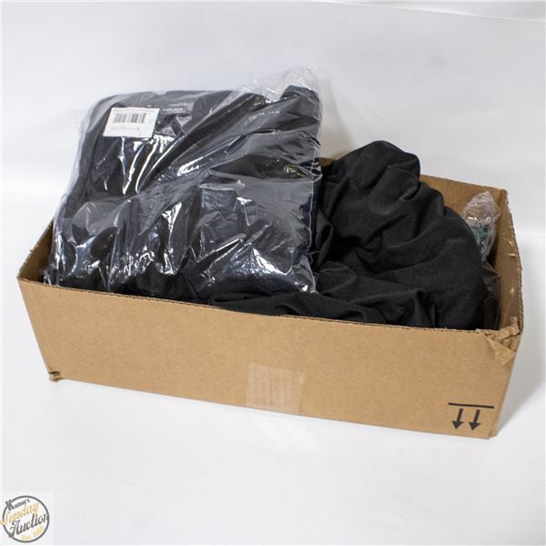LOT OF THREE 4 FOOT TABLE COVERS BLACK
