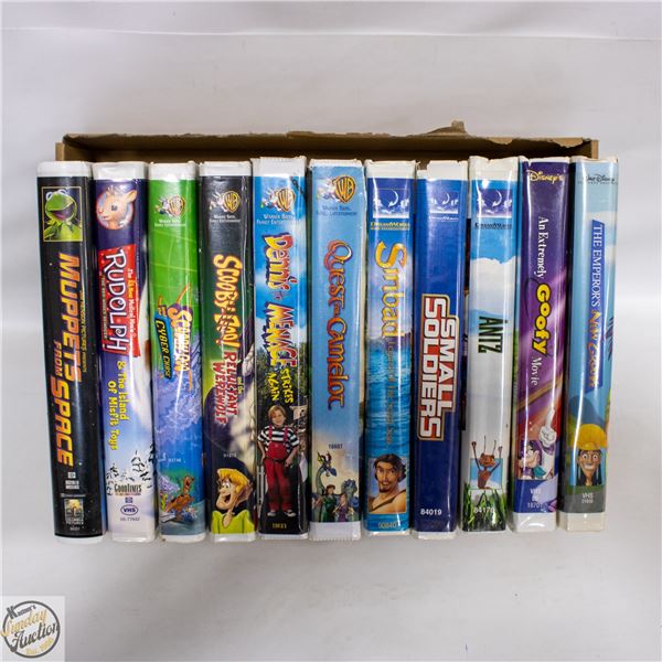LOT OF 11 KIDS VHS TAPES INCLUDES DISNEY, WARNER