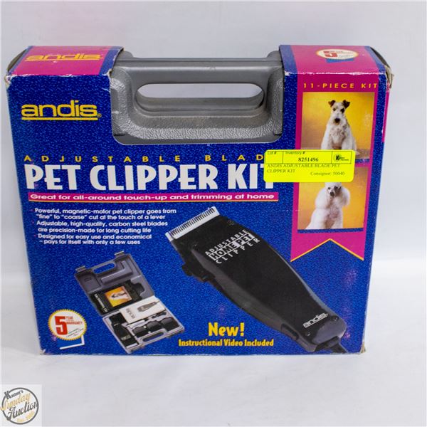 ANDIS ADJUSTABLE BLADE PET CLIPPER KIT