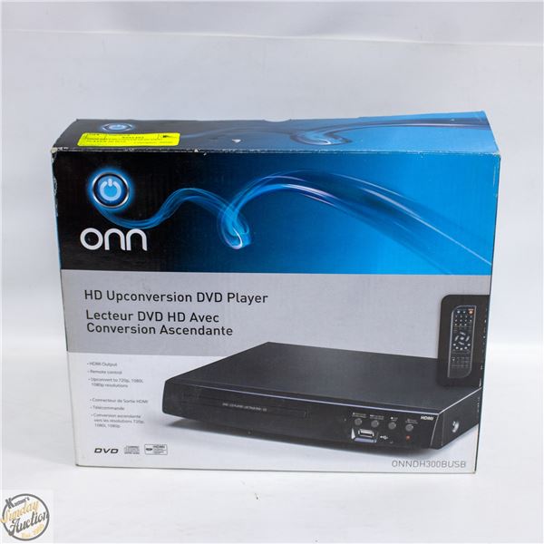 ONN HD UPCONVERSION DVD PLAYER IN BOX