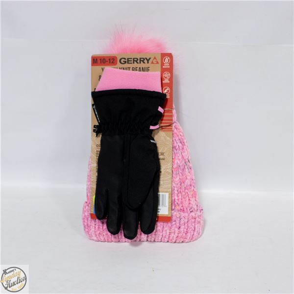 NEW GERRY YOUTH BEANIE & WINTER GLOVES SET
