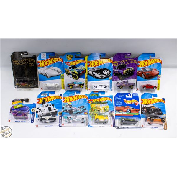 HOTWHEELS ASSORTMENT BUNDLE OF 12 ALL DIFFERENT