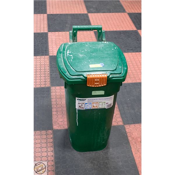 ORBIS WHEELED STORAGE GREEN BIN WITH LATCHING LID