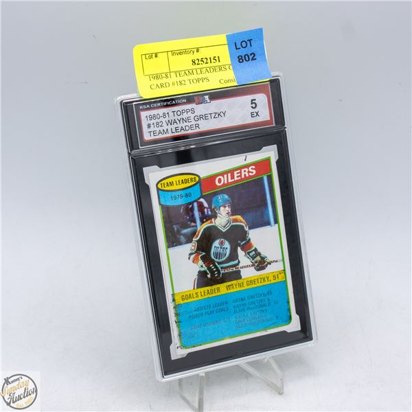 1980-81 TEAM LEADERS GRADED 5 CARD #182 TOPPS
