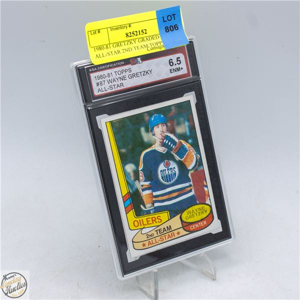 1980-81 GRETZKY GRADED 6.5 ALL-STAR 2ND TEAM TOPPS