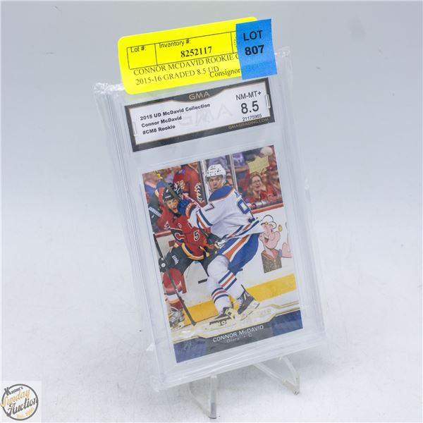 CONNOR MCDAVID ROOKIE CARD 2015-16 GRADED 8.5 UD