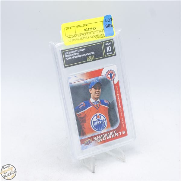 MCDAVID ROOKIE 2015-16 GRADED 10 MEMORABLE MOMENTS