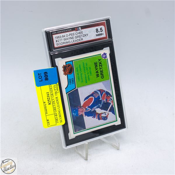 1983-84 GRETZKY GRADED 8.5 SCORING LEADER 196 PTS
