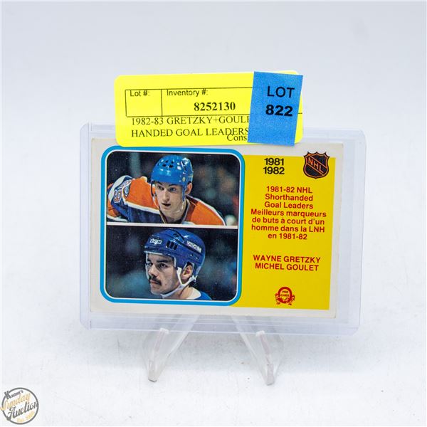 1982-83 GRETZKY+GOULET SHORT HANDED GOAL LEADERS
