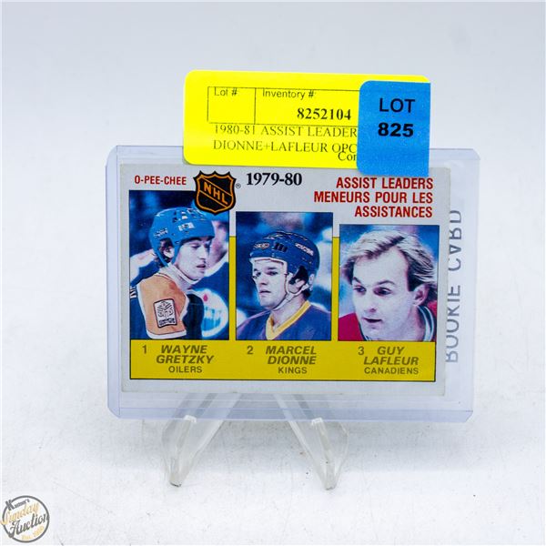 1980-81 ASSIST LEADERS GRETZKY DIONNE+LAFLEUR OPC