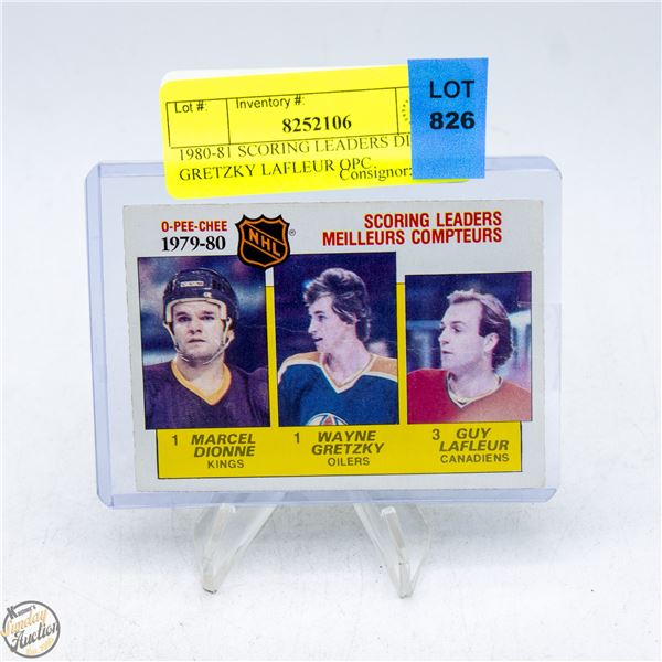 1980-81 SCORING LEADERS DIONNE GRETZKY LAFLEUR OPC