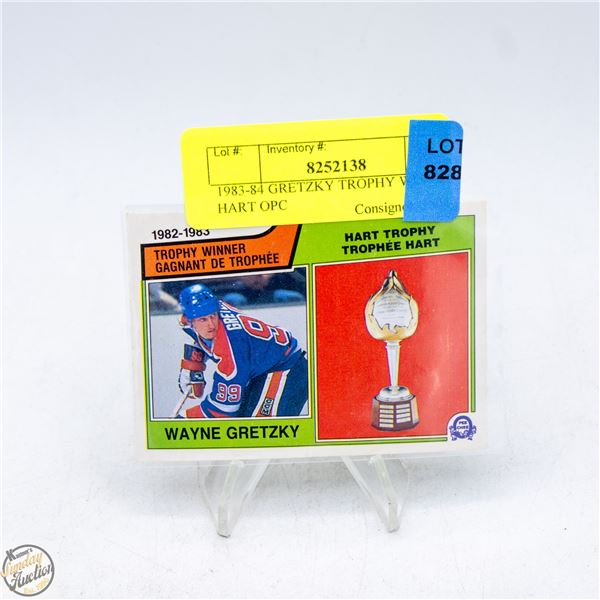 1983-84 GRETZKY TROPHY WINNER HART OPC
