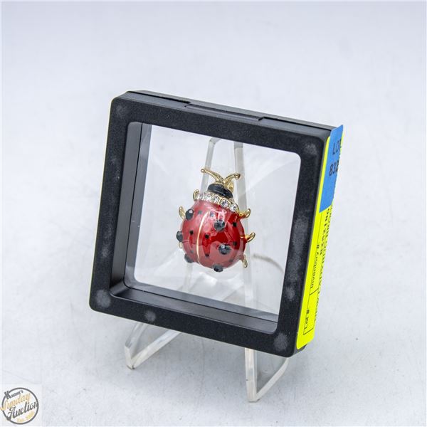 NEW LADYBUG BROOCH ENAMEL FILLED WITH