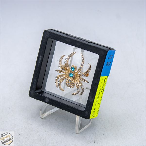 NEW GOLD TONE SPIDER FULLY ENCRUSTED