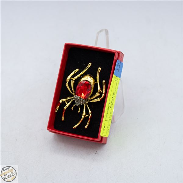NEW LARGE GOLD TONE SPIDER WITH THICK