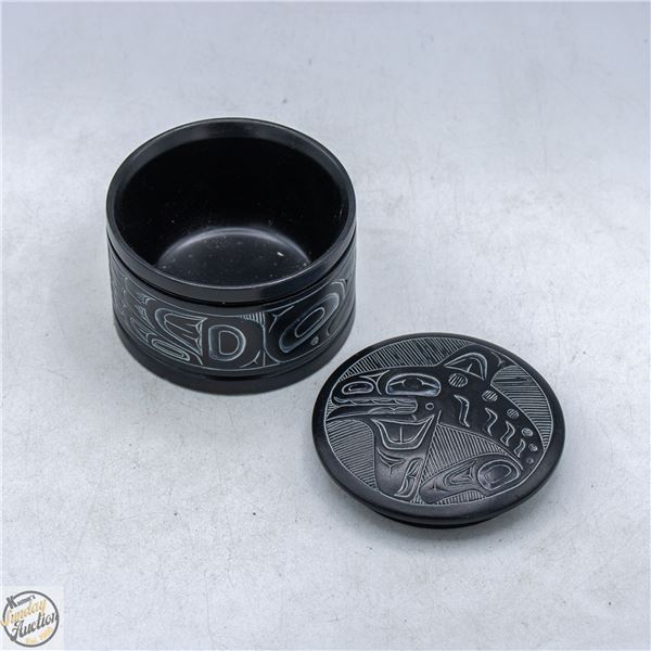 HAIDA KILLER WHALE ROUND TRINKET BOX